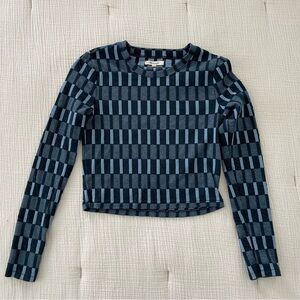 Madewell crewneck long sleeve tee in check